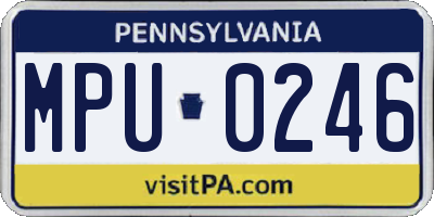 PA license plate MPU0246