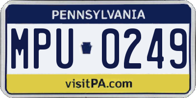 PA license plate MPU0249