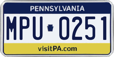 PA license plate MPU0251