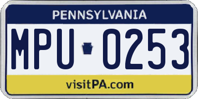 PA license plate MPU0253