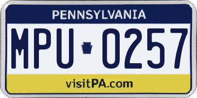 PA license plate MPU0257