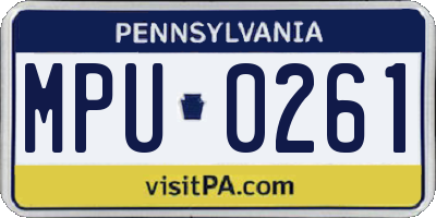 PA license plate MPU0261