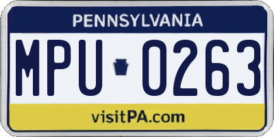 PA license plate MPU0263