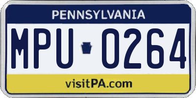 PA license plate MPU0264