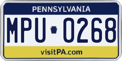 PA license plate MPU0268
