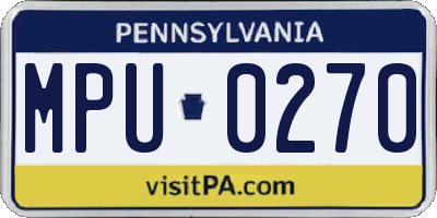 PA license plate MPU0270