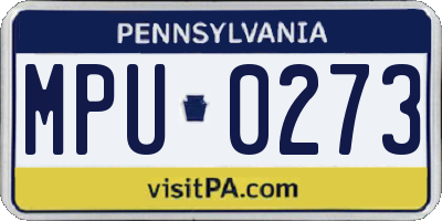 PA license plate MPU0273