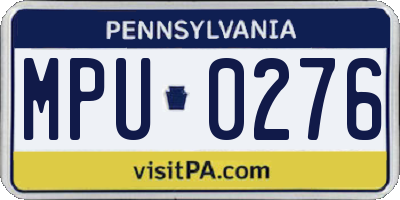 PA license plate MPU0276