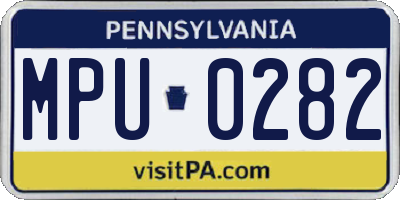 PA license plate MPU0282