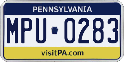 PA license plate MPU0283