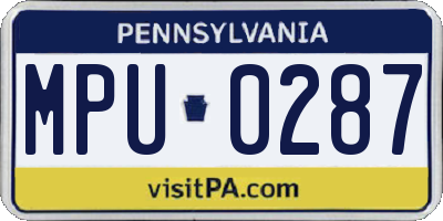 PA license plate MPU0287