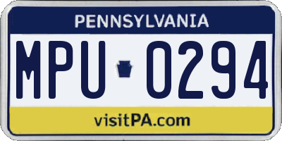 PA license plate MPU0294