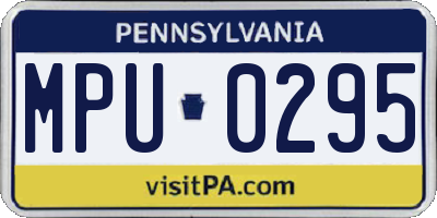 PA license plate MPU0295