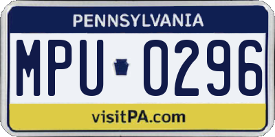 PA license plate MPU0296