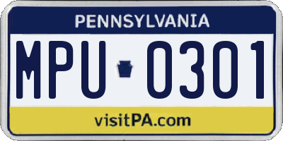 PA license plate MPU0301