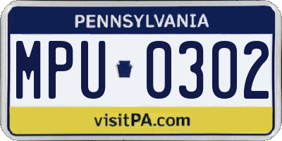 PA license plate MPU0302