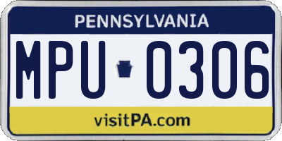 PA license plate MPU0306