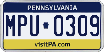 PA license plate MPU0309