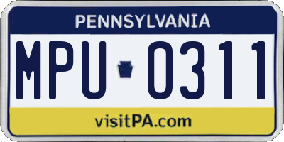 PA license plate MPU0311