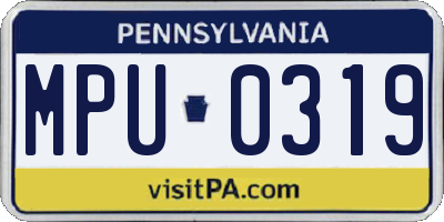 PA license plate MPU0319