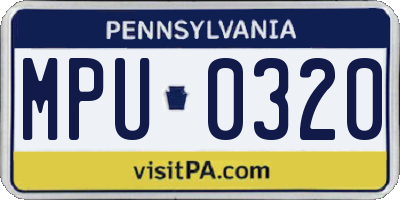 PA license plate MPU0320