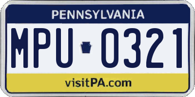 PA license plate MPU0321