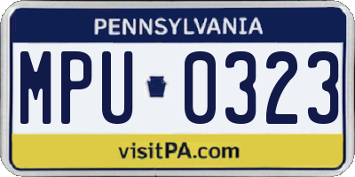 PA license plate MPU0323