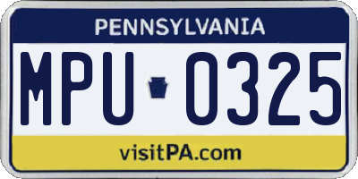 PA license plate MPU0325