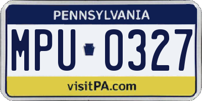 PA license plate MPU0327