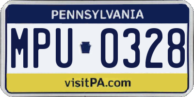 PA license plate MPU0328