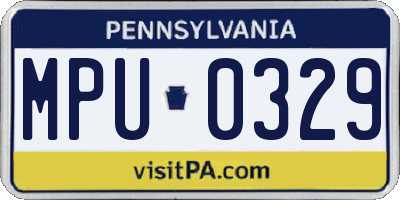 PA license plate MPU0329