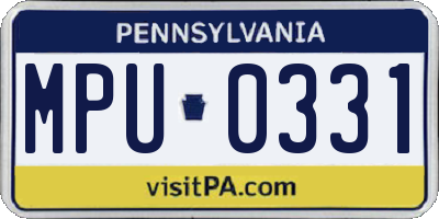 PA license plate MPU0331