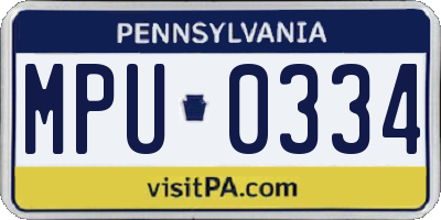 PA license plate MPU0334