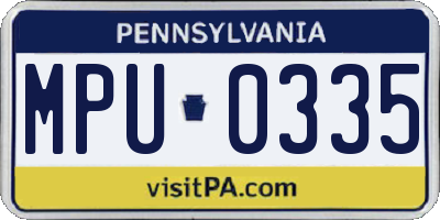 PA license plate MPU0335