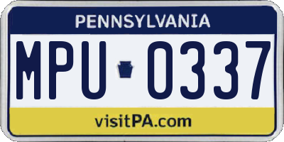 PA license plate MPU0337