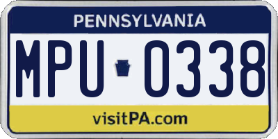 PA license plate MPU0338