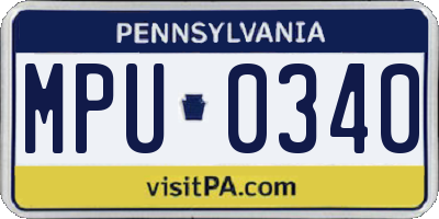 PA license plate MPU0340