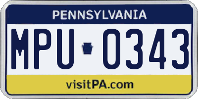PA license plate MPU0343