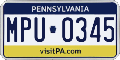 PA license plate MPU0345