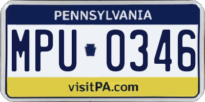 PA license plate MPU0346