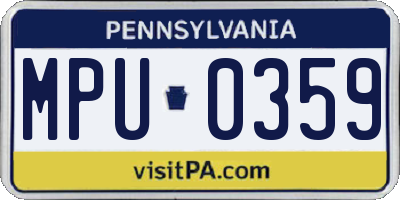 PA license plate MPU0359