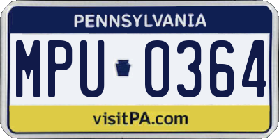 PA license plate MPU0364