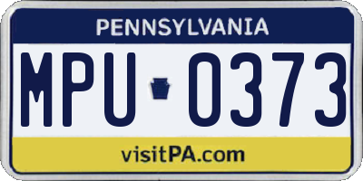 PA license plate MPU0373