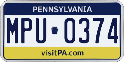 PA license plate MPU0374