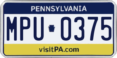 PA license plate MPU0375
