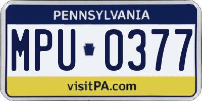 PA license plate MPU0377