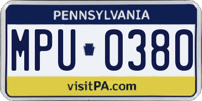 PA license plate MPU0380