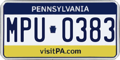 PA license plate MPU0383
