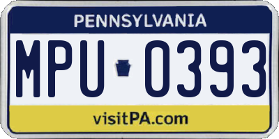 PA license plate MPU0393