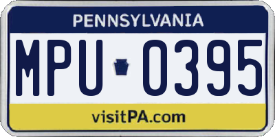 PA license plate MPU0395
